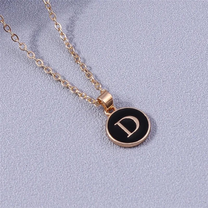 Name Initials Letter Pendant Necklace Enamel A-Z Alphabet Necklaces Girls Birthday Gifts Jewelry Accessories-Dollar Bargains Online Shopping Australia