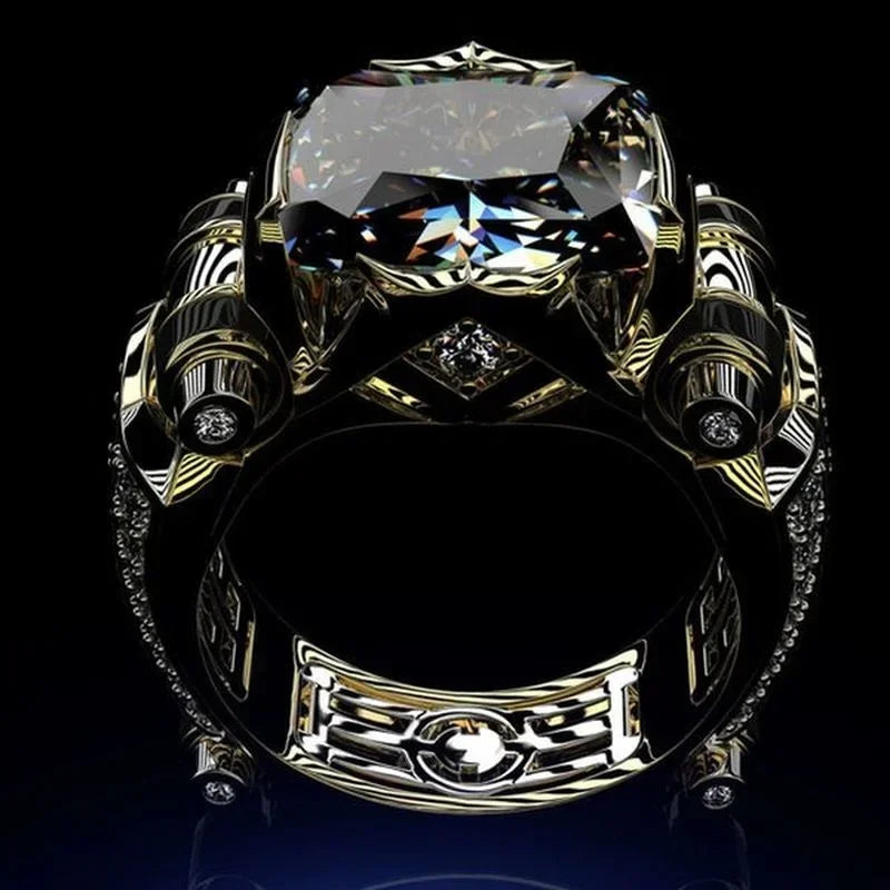 Vintage Jewelry Rings for Men Gothic Stainless Steel Ring Gold Color Fidget Ring Mens Jewellery Indian Jewelr