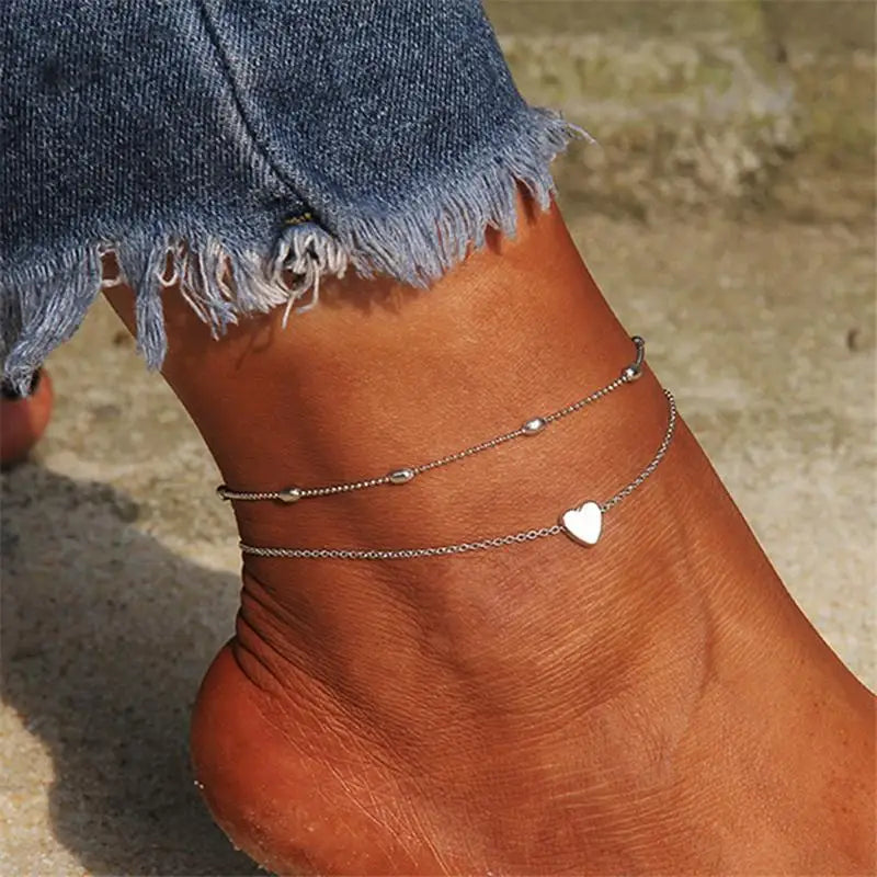 2022 Bohemia Anklets for Women Summer Beach Foot Chains Boho Beads Butterfly Bracelet Charm Anklet Set Ankle Jewelry Accessories-Dollar Bargains Online Shopping Australia