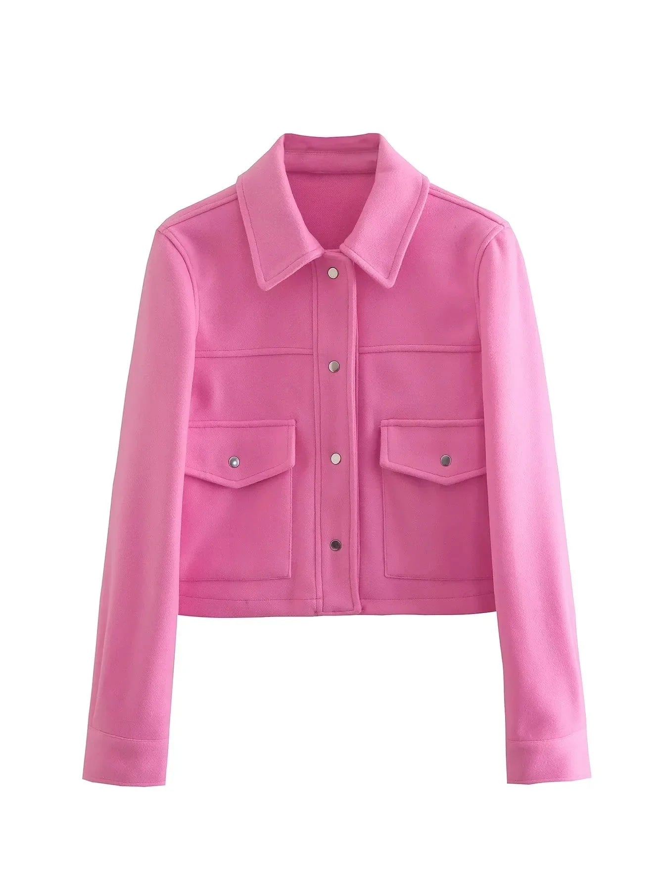 Jackets Womens Autumn Fashion Solid Front Pockets Button Long Sleeve Jacket Elegant Woman Casual Outerwear Coat-Dollar Bargains Online Shopping Australia