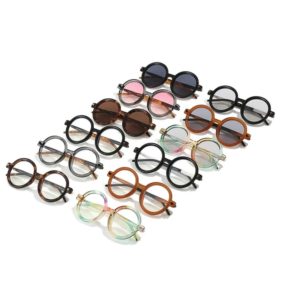 Retro Oversized Round Sunglasses For Women Men Brand Quality Seven Frame Vintage Designer Sun Glasses