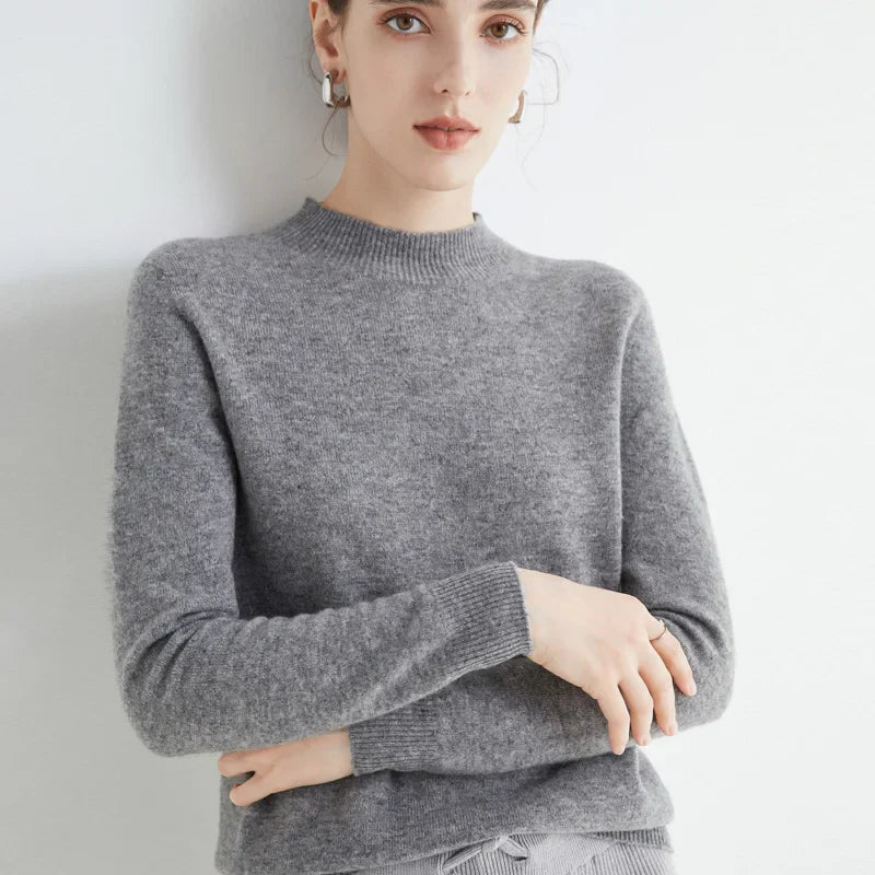 Wool Sweater Women's Loose Half Turtleneck Pullover Simple Top-Dollar Bargains Online Shopping Australia