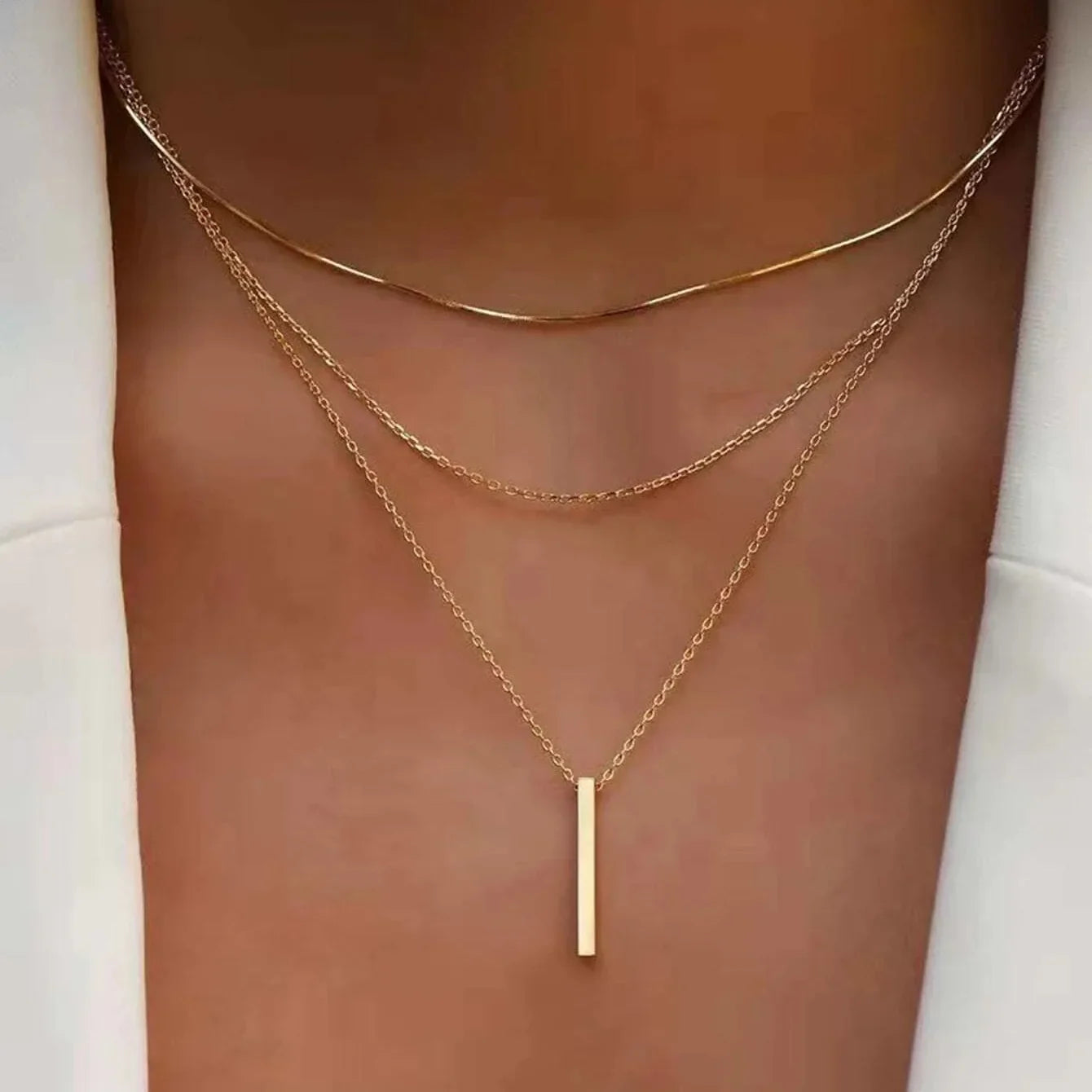 Crystal Zircon Heart Star Charm Layered Pendant Necklace Set for Women Charms Fashion Square Rhinestone Female Vintage Jewelry-Dollar Bargains Online Shopping Australia