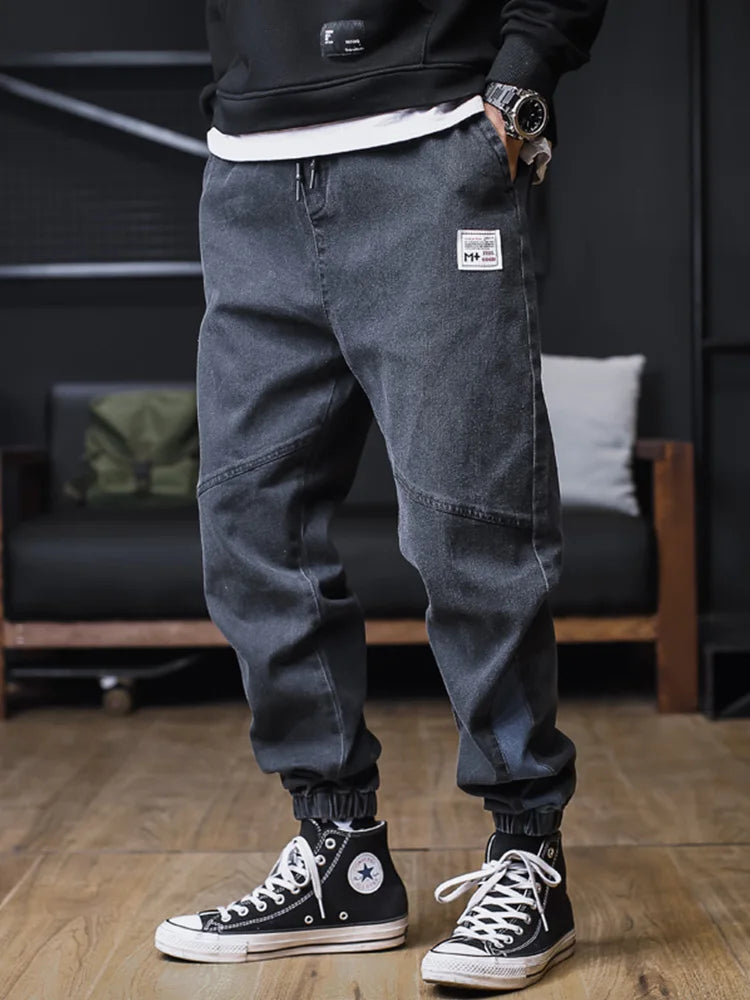 Jeans Men Loose Joggers Streetwear Harem Jeans Cargo Pants Ankle-Length Denim Trousers-Dollar Bargains Online Shopping Australia