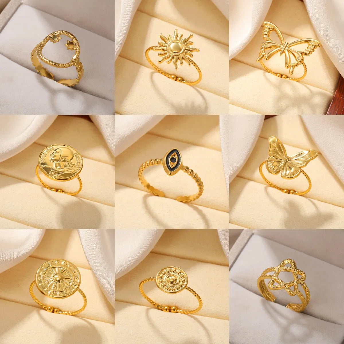 Ring Everything Round Open Rings For Women Men Trendy Party Gold Color Wedding Anniversary