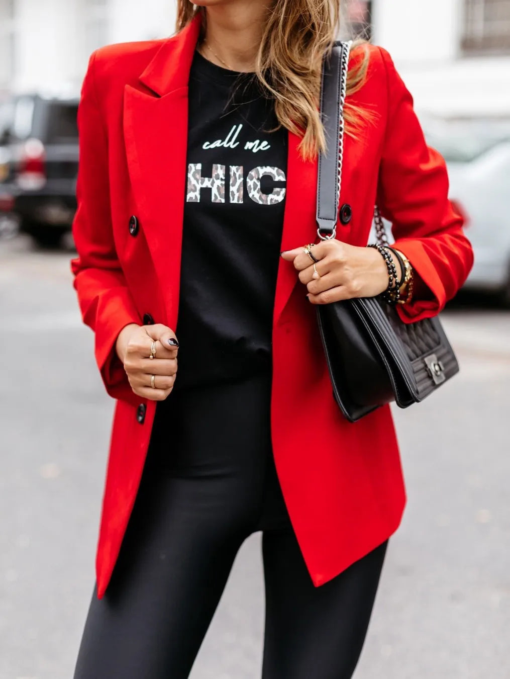 Womens spring style long sleeved double row button suit women's jacket cardigan