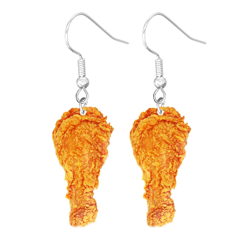 Food Earring 2D Handmade Cute Interesting Taco Corn Crunchy Burger Biscuits French Fries Ice Cream Cheese Cute-Dollar Bargains Online Shopping Australia