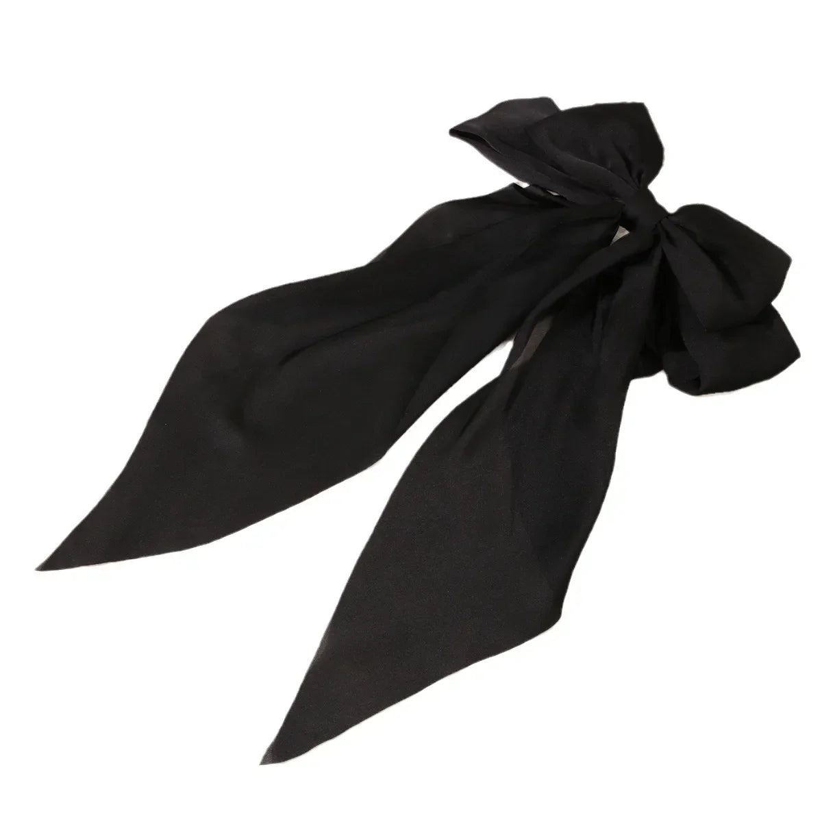 Large Satin Bow Hair Clip Women Girl Black Pink Spring Clip Hair Pin Retro Headband with Clips Hair Accessories