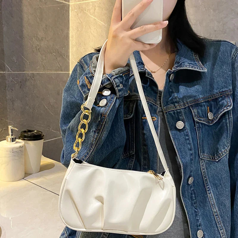 Cloud Pleated Causal Handbag Women's Dumpling Tote Armpit Bag Shopping Shoulder Bags Underarm Bag-Dollar Bargains Online Shopping Australia