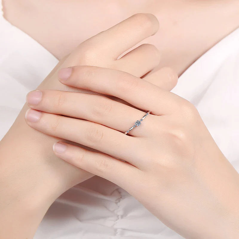 Moissanite Ring for Women Wedding Fine Sterling Sliver Engagement Rings