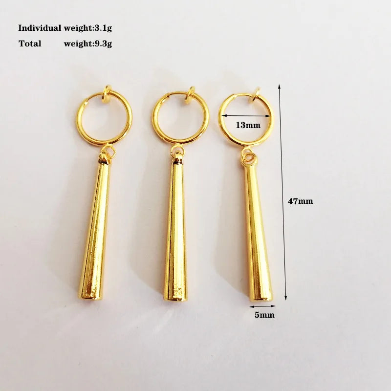 3Pcs/Set Roronoa Zoro Earrings Ear Clips Gold Color Small Geometric Non-Pierced Jewelry Hip Hop Wholesale Pendant Earrings-Dollar Bargains Online Shopping Australia
