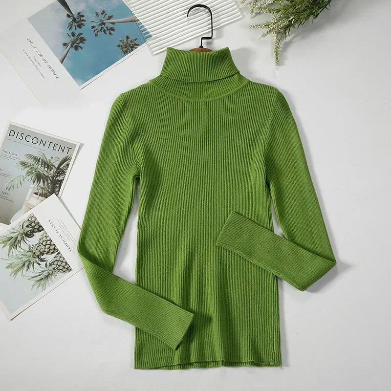 Women Turtleneck Sweater Knitted Soft Pullovers cashmere Jumpers Basic Solid Soft Sweaters Women Autumn Winter Casual Top-Dollar Bargains Online Shopping Australia