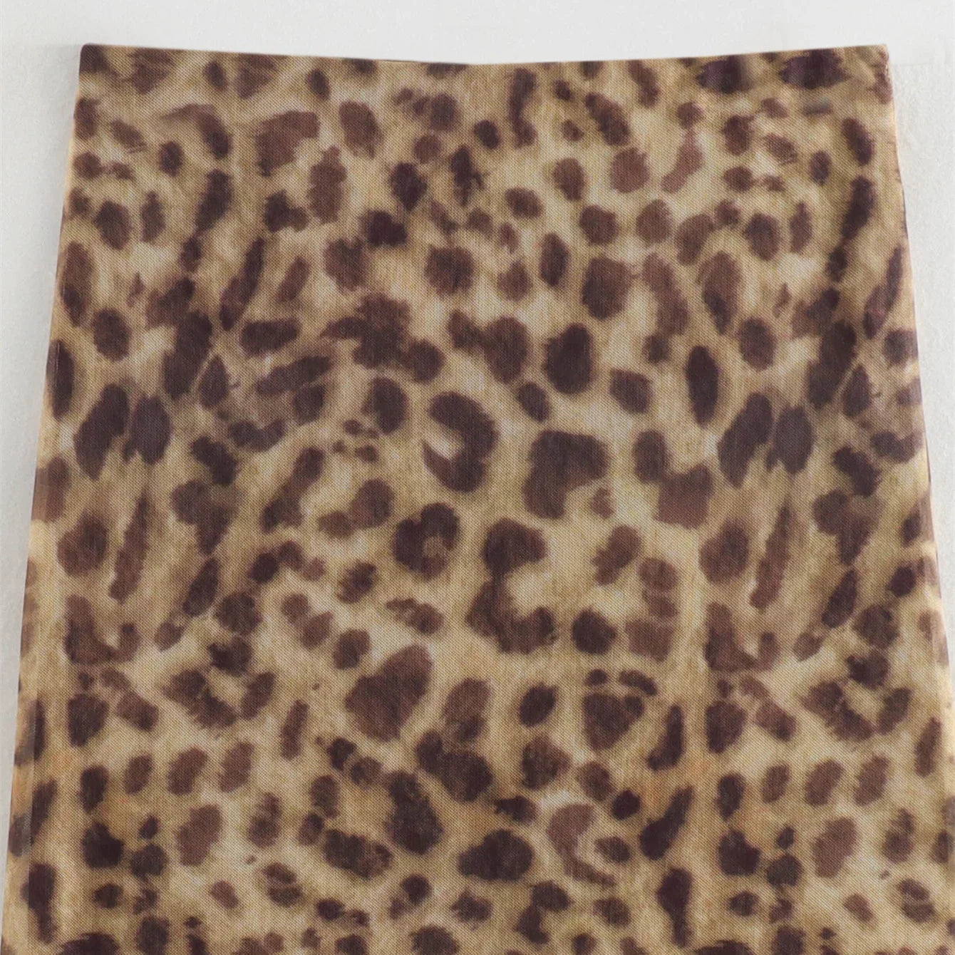 Women Leopard Tulle Midi Skirt High Waist Elasticated Waistband Long Skirts Streetwear-Dollar Bargains Online Shopping Australia