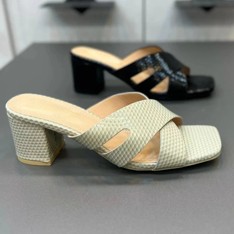Women Shoes Sexy Soft Leather Female Flipflop Slippers Summer Fashion Heels Slides Shoes for Girls Comfortable Sandals-Dollar Bargains Online Shopping Australia