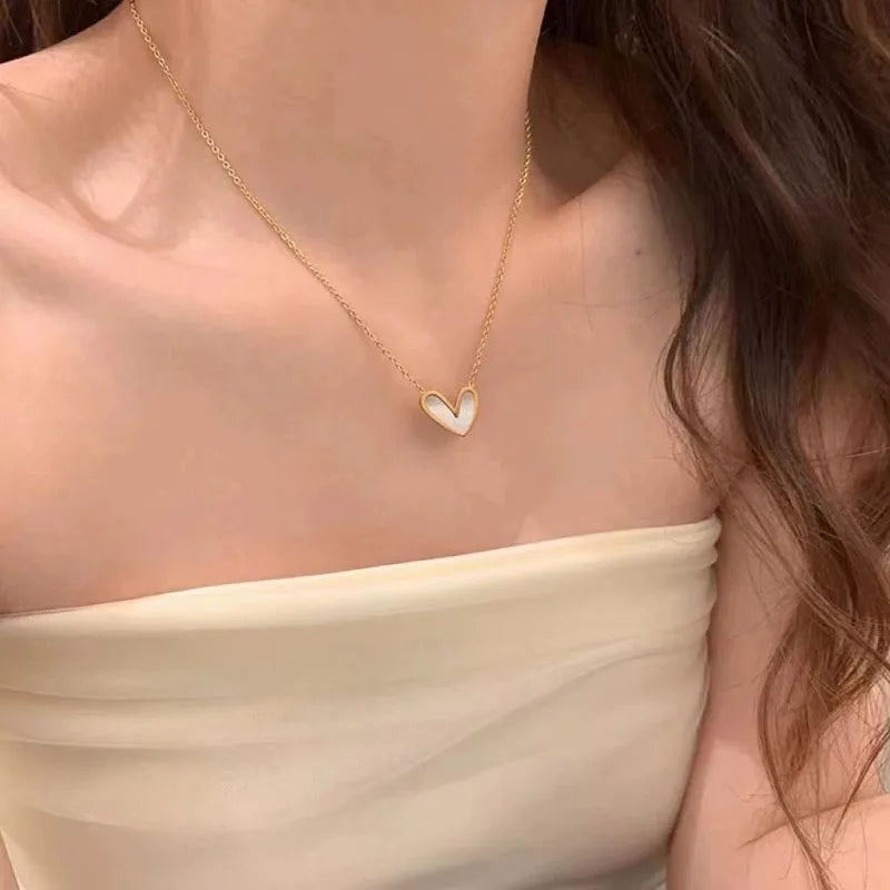 Unique Double Layer Black Love Heart Neckaces Women Exquisite Light Luxury Zircon Necklace Jewelry Party Gifts-Dollar Bargains Online Shopping Australia