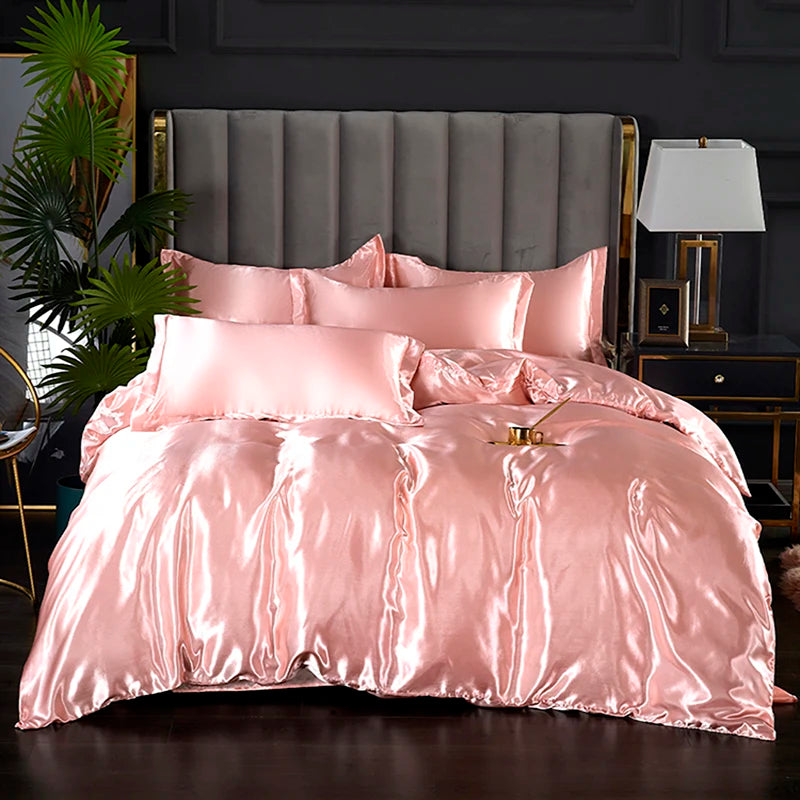 Satin Duvet Cover Simple Quilt Cover Full Twin King Size Quilt Cover
