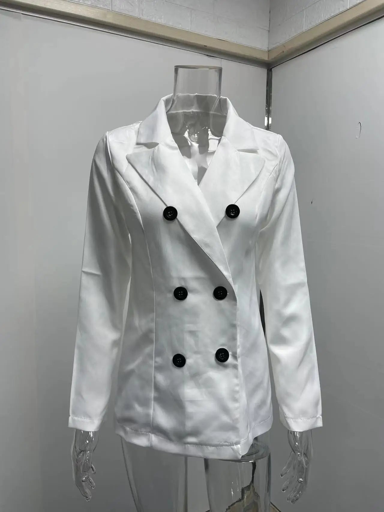 Womens spring style long sleeved double row button suit women's jacket cardigan