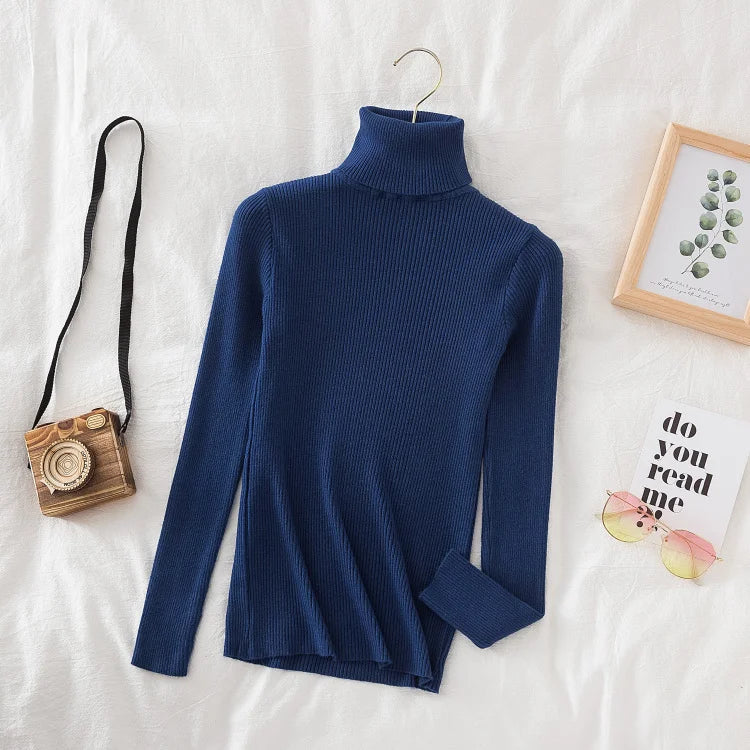 Women Turtleneck Sweater Knitted Soft Pullovers cashmere Jumpers Basic Solid Soft Sweaters Women Autumn Winter Casual Top-Dollar Bargains Online Shopping Australia