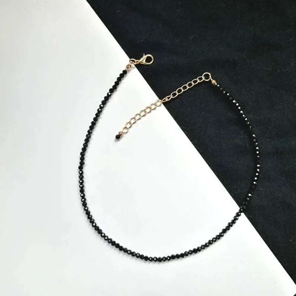Black Beads Short Necklace For Women Choker s Fashion Jewelry Party