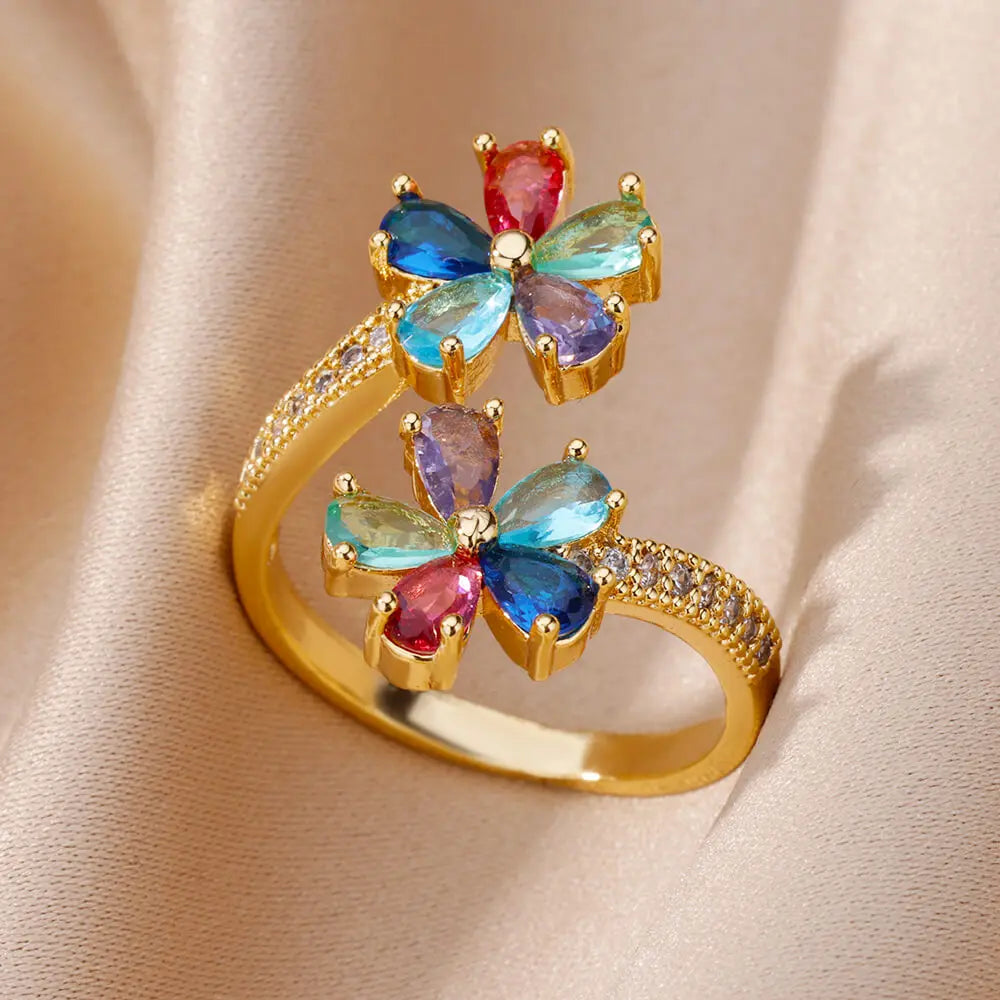 Lucky Turkish Evil Eye Rings For Women Opening Stainless Steel Ring Luxury Wedding Couple Jewelry anillos mujer-Dollar Bargains Online Shopping Australia