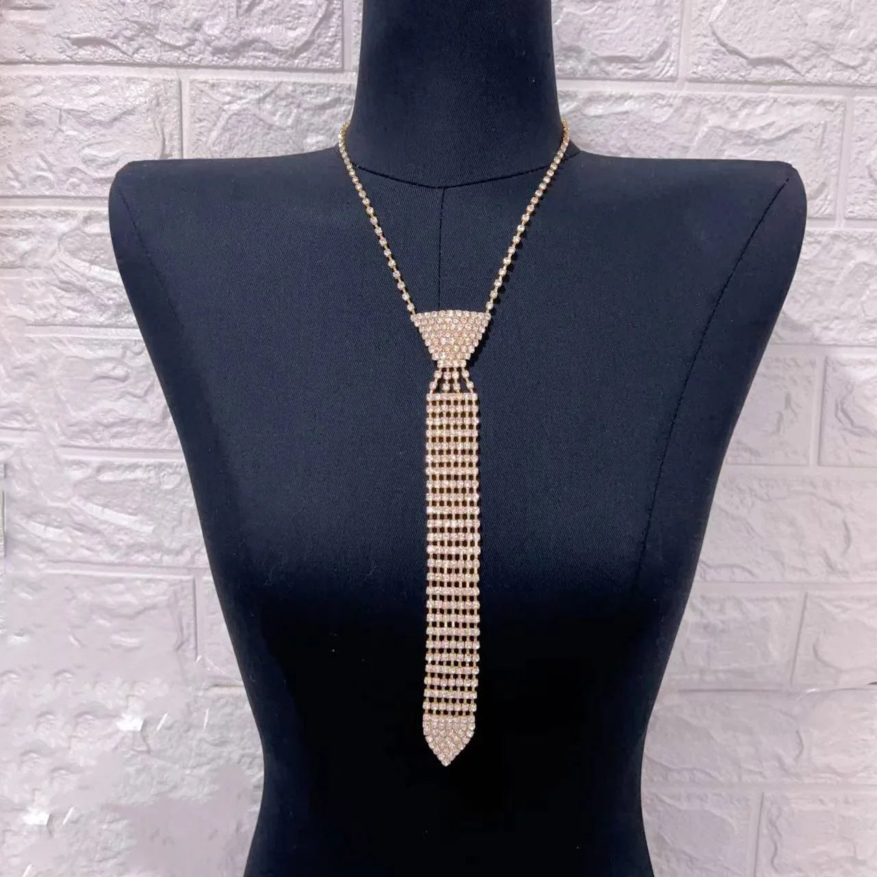 Fashionable and elegant necktie Necklace flash Rhinestone Long Necklace bead chain ladies wedding ball jewelry-Dollar Bargains Online Shopping Australia