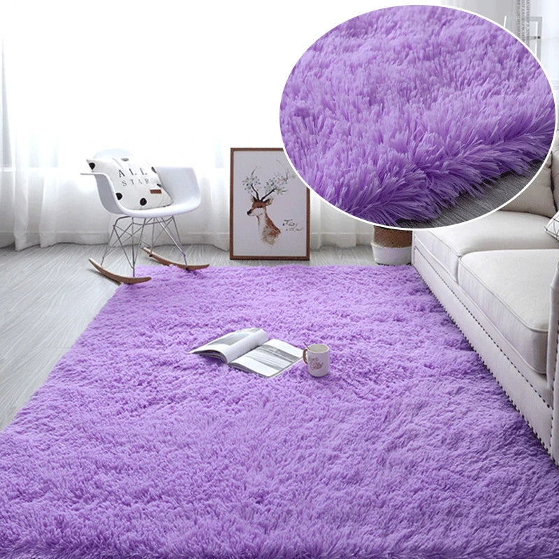 Rainbow Rugs Bedroom Soft Furry Carpets Living Room Kids Baby Room Nursery Playroom Cute Room Decor Area Rug