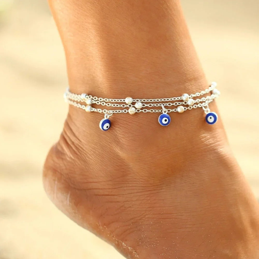 2022 Bohemia Anklets for Women Summer Beach Foot Chains Boho Beads Butterfly Bracelet Charm Anklet Set Ankle Jewelry Accessories-Dollar Bargains Online Shopping Australia