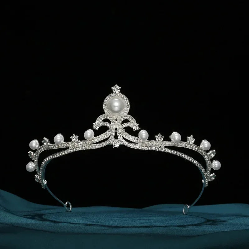 Crown Leaves Waterdrop Tiara Wedding Accessories Ladies Artificial Rhinestone Party Princess Elf Tiara Accessories