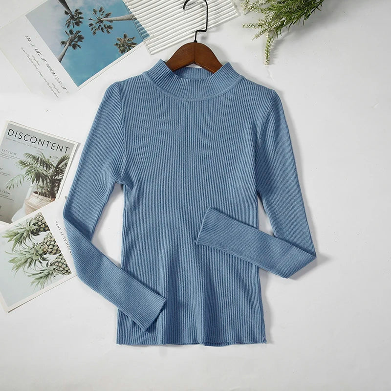 Women Turtleneck Sweater Knitted Soft Pullovers cashmere Jumpers Basic Solid Soft Sweaters Women Autumn Winter Casual Top-Dollar Bargains Online Shopping Australia