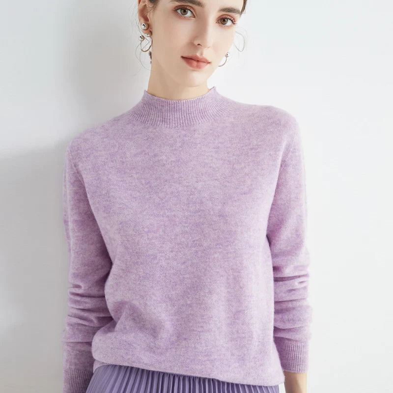 Wool Sweater Women's Loose Half Turtleneck Pullover Simple Top-Dollar Bargains Online Shopping Australia