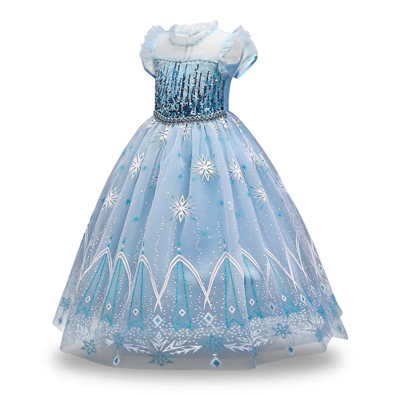 Summer Girl Dress Kids Party Short Sleeve Fashion Princess Dress Little Girl Birthday Gift Christmas Clothes+Cape