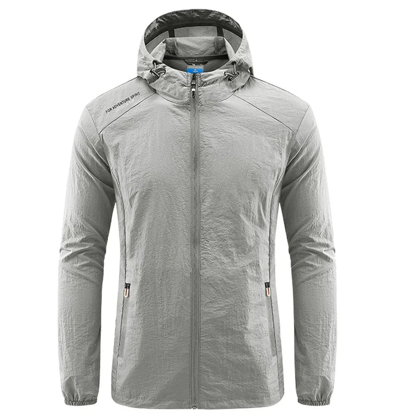 Men Hiking Fishing Cycling Hooded Gym Sport Windbreaker Ultra Light Coat Men Outdoor Quick Dry Sun-Protective Thin Jacket-Dollar Bargains Online Shopping Australia
