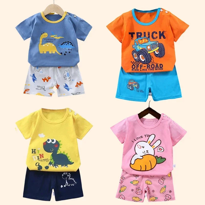 Children's Sets mother Kids Clothes Boys Girl T-shirt Shorts 2PCS Summer Cotton Short sleeve Baby Children Clothing Toddler Suit