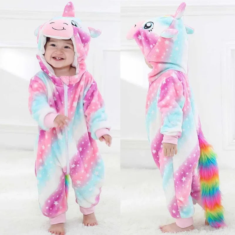 Baby Rompers Winter Kigurumi Lion Costume For Girls Boys Toddler Animal Jumpsuit Infant Clothes Pyjamas Kids Overalls Ropa Bebes-Dollar Bargains Online Shopping Australia