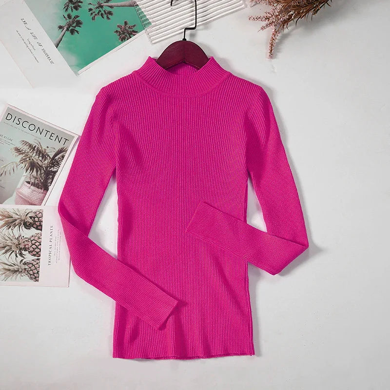 Women Turtleneck Sweater Knitted Soft Pullovers cashmere Jumpers Basic Solid Soft Sweaters Women Autumn Winter Casual Top-Dollar Bargains Online Shopping Australia