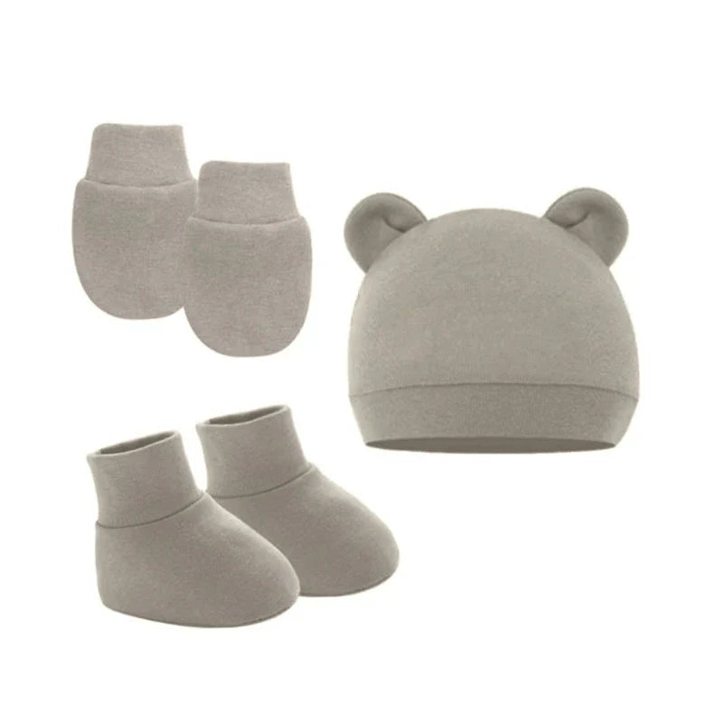 Newborn Hat Gloves Socks Set for Baby Boy Girl Cotton Fall Casual Photography Props Soft Headwear Infant Nightcap-Dollar Bargains Online Shopping Australia