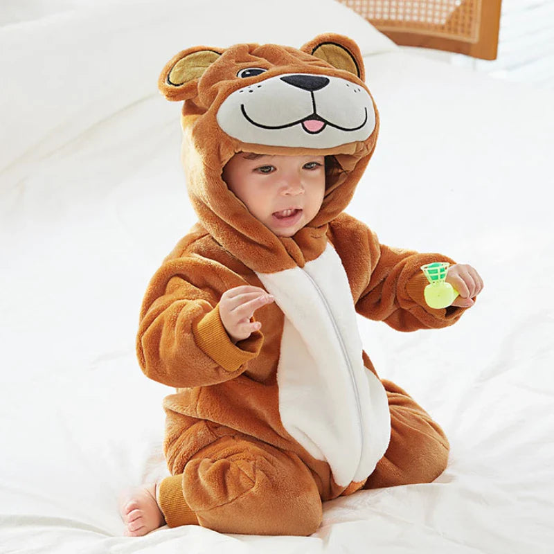 Baby Rompers Winter Kigurumi Lion Costume For Girls Boys Toddler Animal Jumpsuit Infant Clothes Pyjamas Kids Overalls-Dollar Bargains Online Shopping Australia