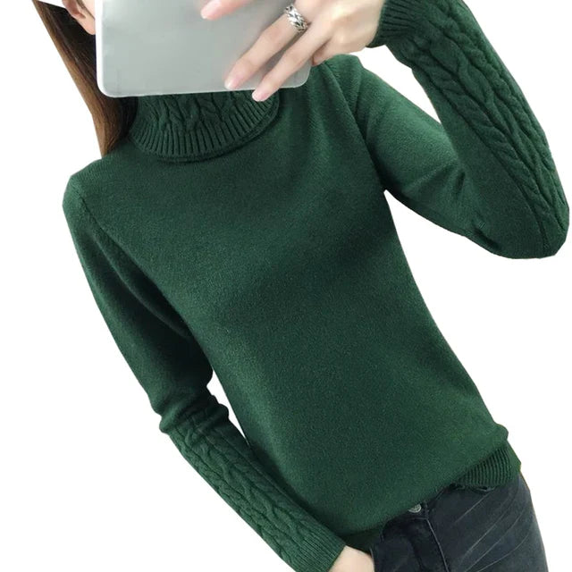 Women Sweater Turtleneck Pullovers Sweaters Long Sleeves Thick Warm Sweater-Dollar Bargains Online Shopping Australia