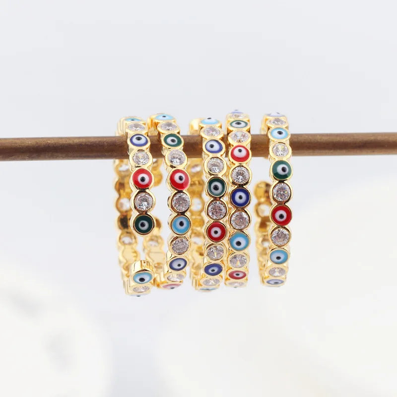 Bohemia Lucky Turkish Blue Evil Eye Rings Dripping Oil Open Adjustable Finger Rings for Women Jewelry Gift-Dollar Bargains Online Shopping Australia