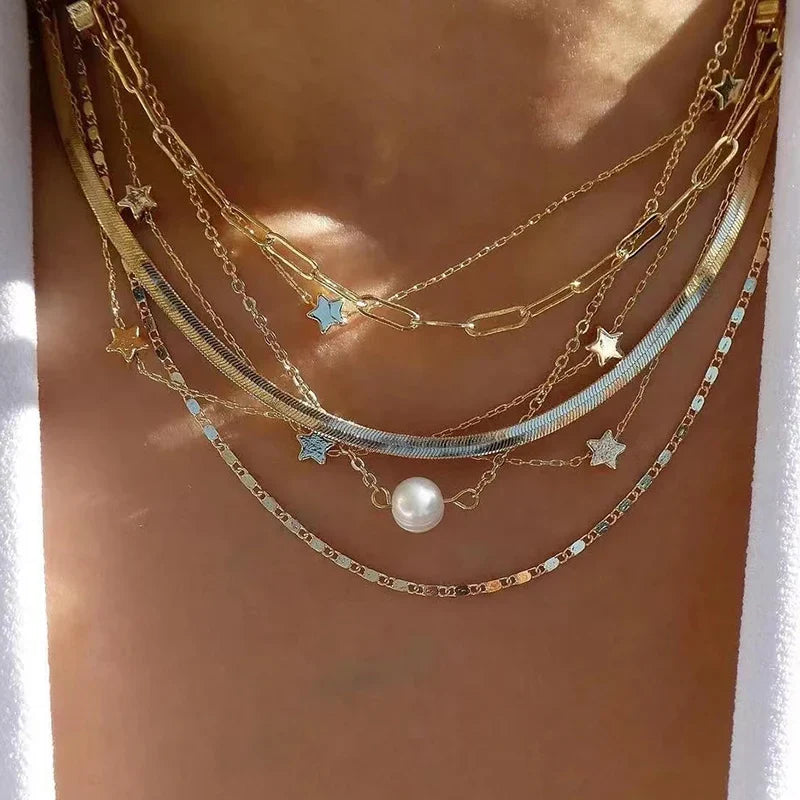 Bohemia Multilayer Crystal Butterfly Pendant Necklaces Women Hollow Heart Choker Necklace Fashion Jewelry Party-Dollar Bargains Online Shopping Australia