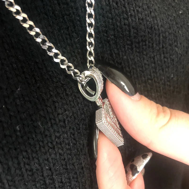 Cubic Zirconia Letters A-Z Pendant Necklaces Iced Out Rock Candy Style Initial Charms Necklace Fantastic Jewelry Gift-Dollar Bargains Online Shopping Australia