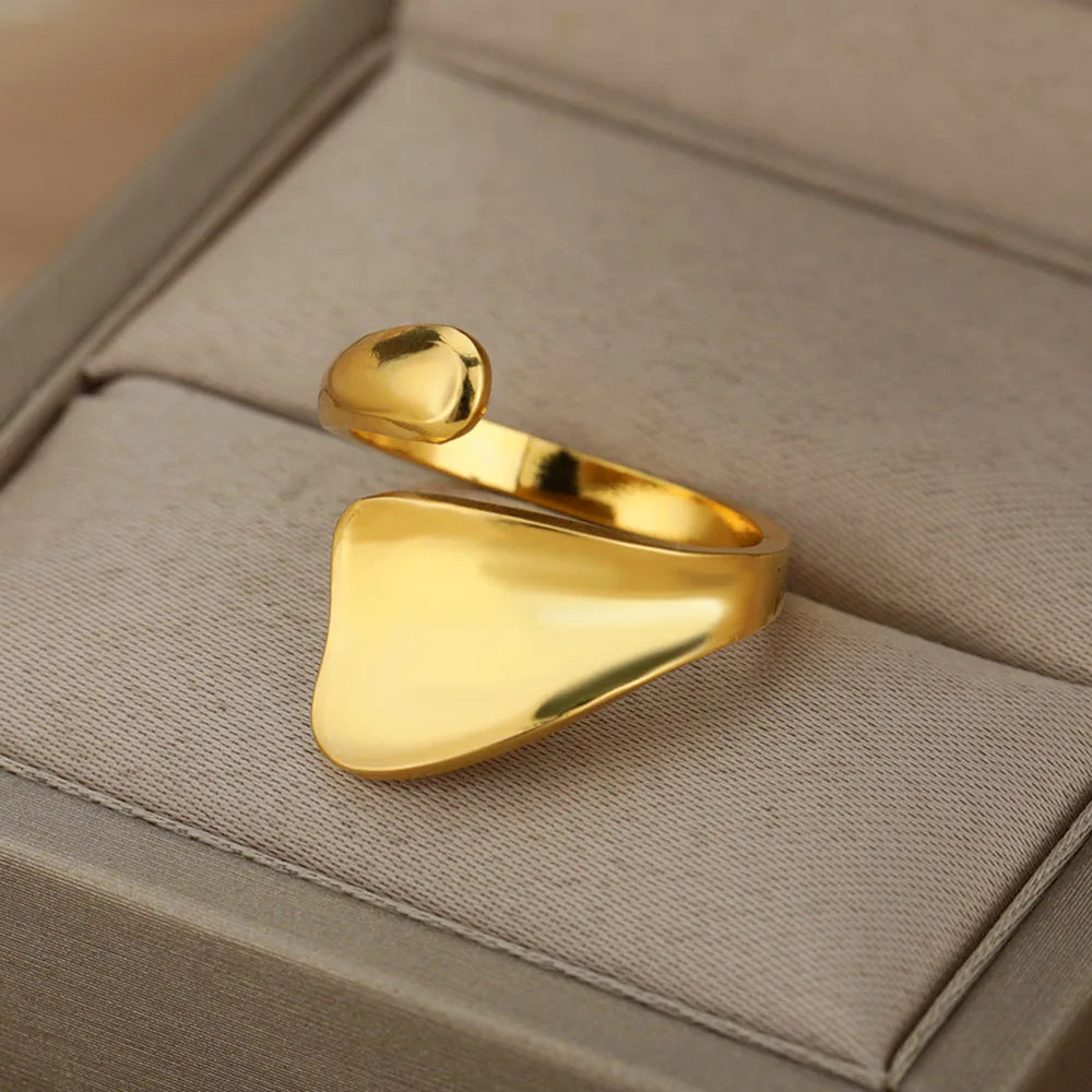Stainless Steel Rings For Women Men Gold Color Engagement Wedding Party Ring Female Male Finger Jewelry Birthday Gift-Dollar Bargains Online Shopping Australia