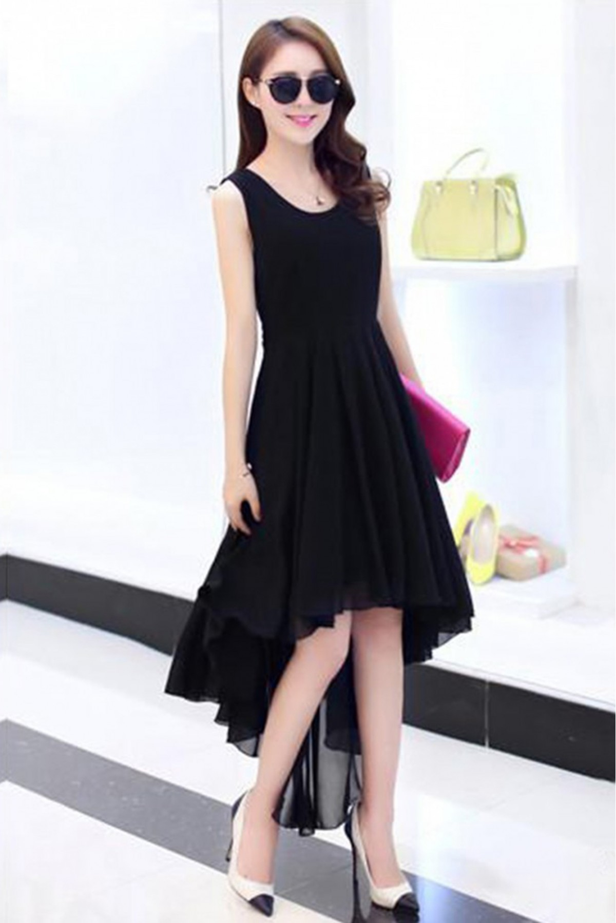 Irregular Lady Dress Summer Fashion Elegant Women Dovetail Dress Bohemia Beach Dress Chiffon Dresses For Girls