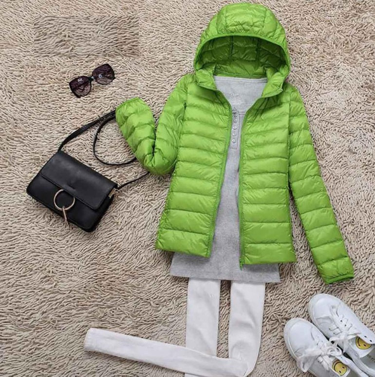 Teogo Brand Women Ultra Light Down 90% White Duck Down Jacket Coat ladies' Hooded Down Parkas 18 colors