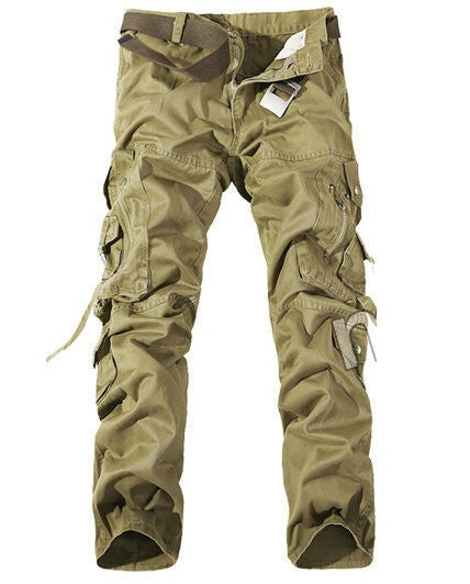 Top Fashion Multi-Pocket Solid Mens Cargo Pants High Quality Plus Size Men Trousers Size 28-42