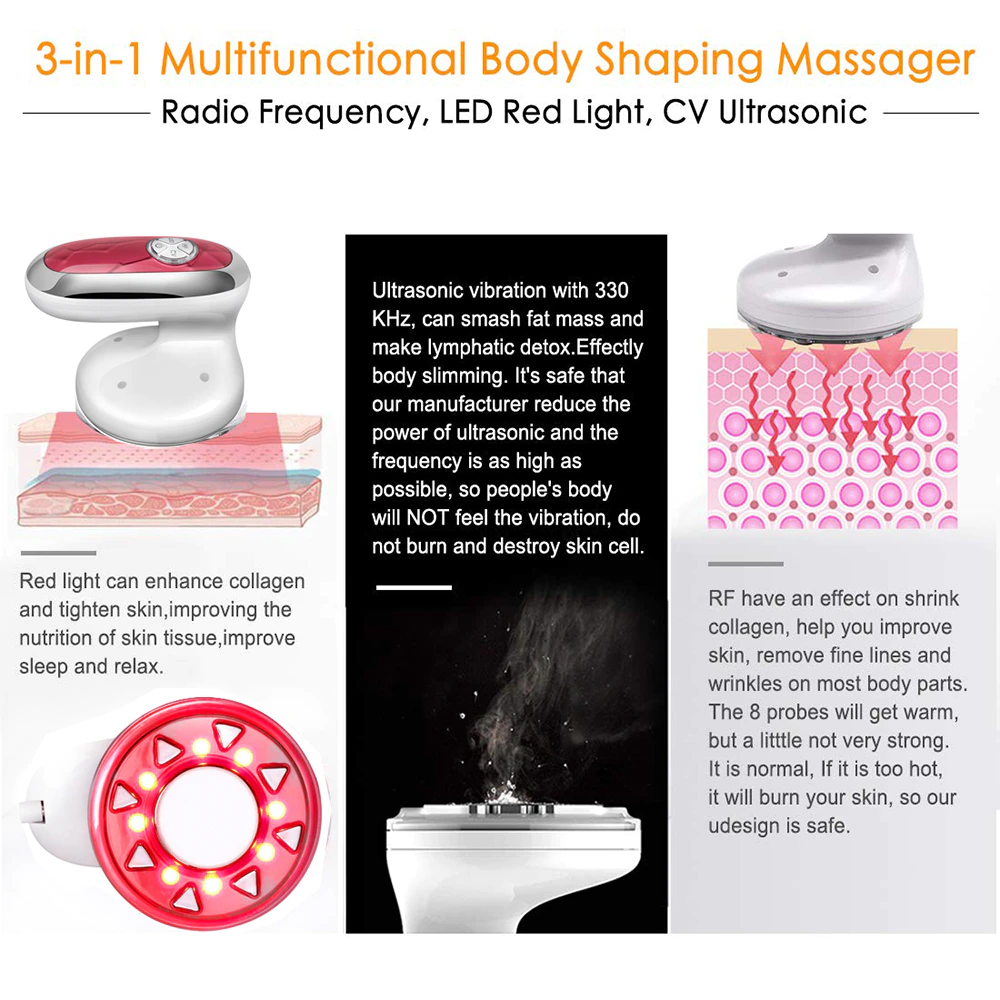 RF Cavitation Ultrasonic Body Slimming Massager Weight Loss LED RF Radio Frequency Skin Lift Tighten Beauty Device-Dollar Bargains Online Shopping Australia