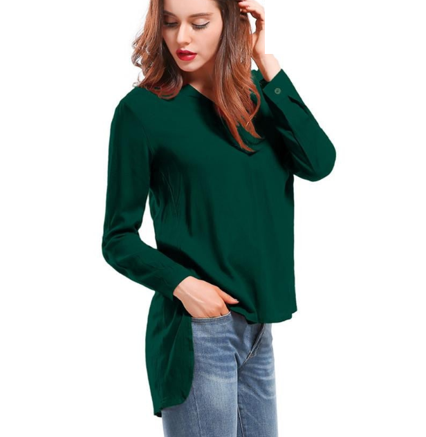 Women Blouses Long sleeve Shirts Solid V-neck Cotton Vintage Shirt Wild Casual Streetwear Loose Tops Women Plus Size Blouse