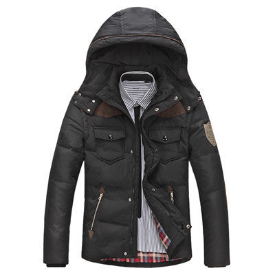 Online discount shop Australia - Men's Down Jacket Solid Colors And Jacket Men Duck Down Hooded Thick Clothing Male Casual Zipper Coats