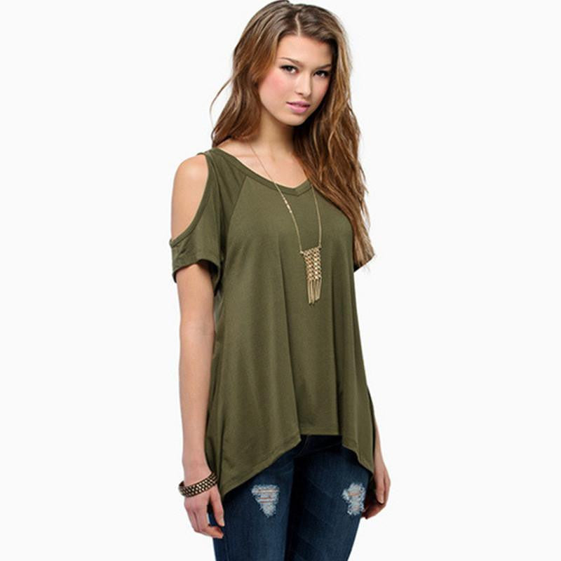 women blouses shirts sexy beach hollow out shoulder top blouse shirt