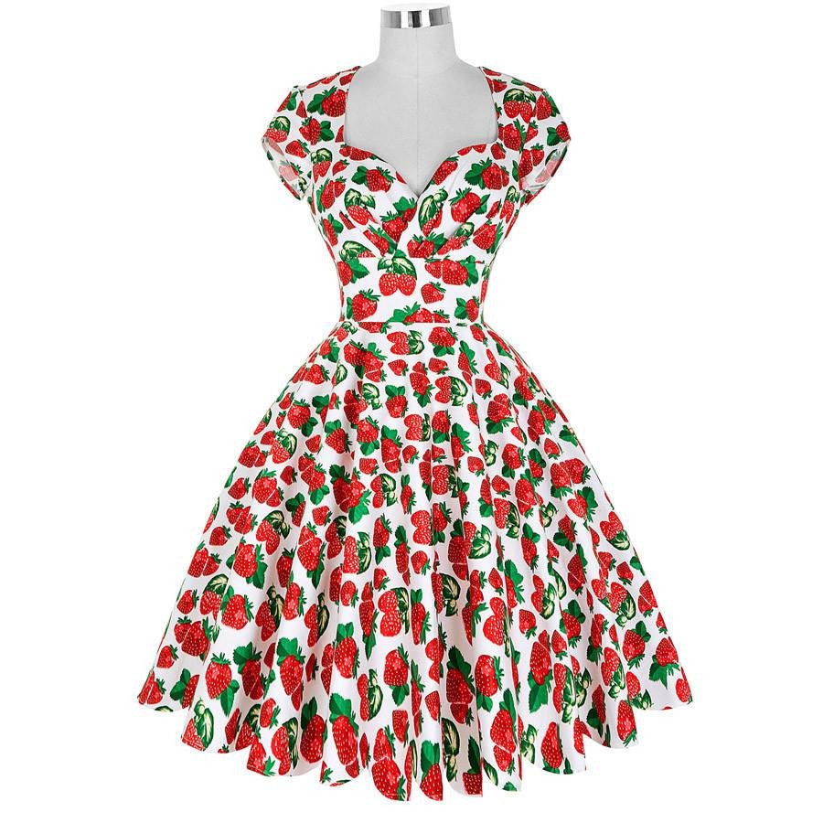 Summer Dress Vintage Rockabilly Dresses Jurken 60s 50s Vintage Big Swing Floral Pinup Short Long Audrey Hepburn Dresses